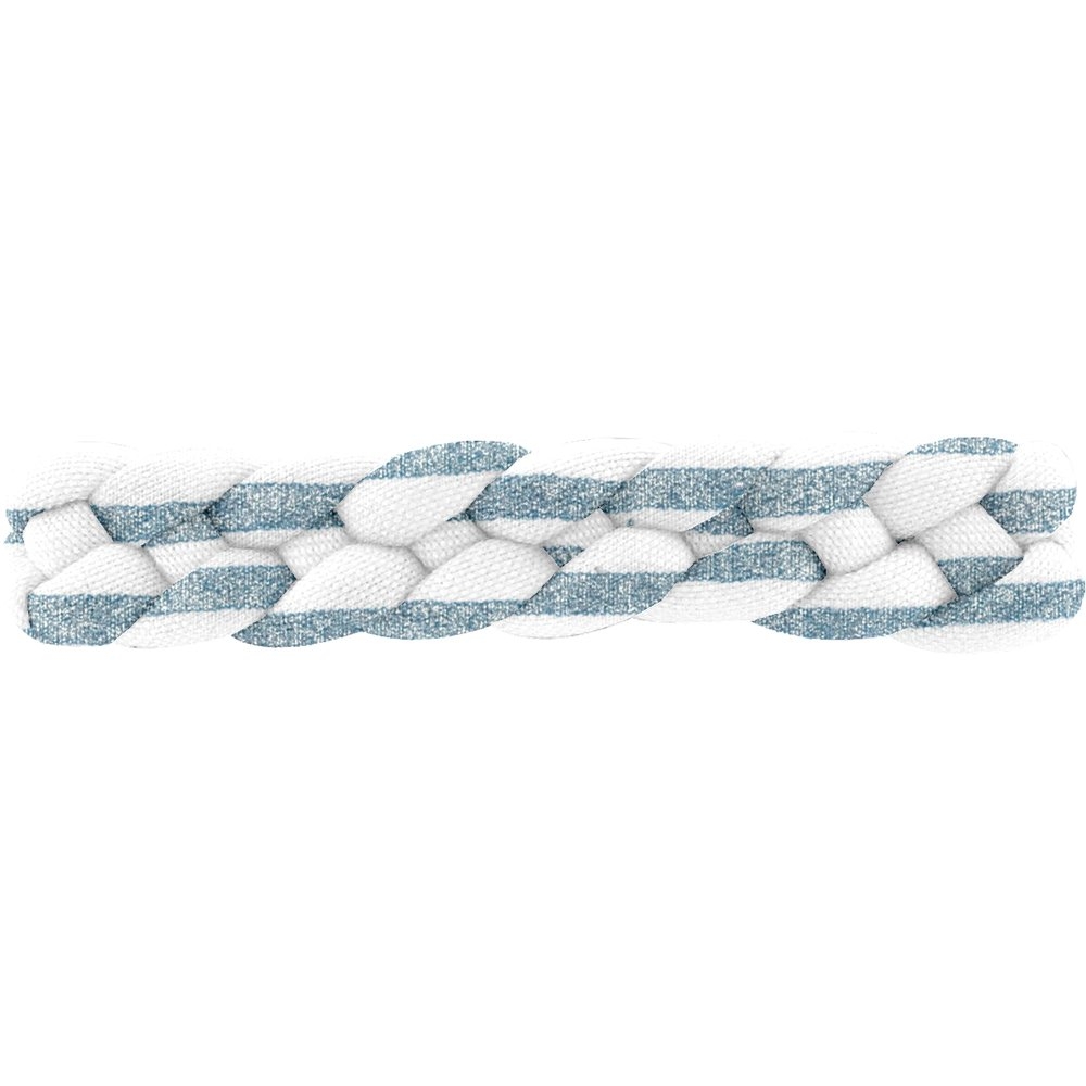 Barrette Cheveux Tressée Rayé Bleu Blanc