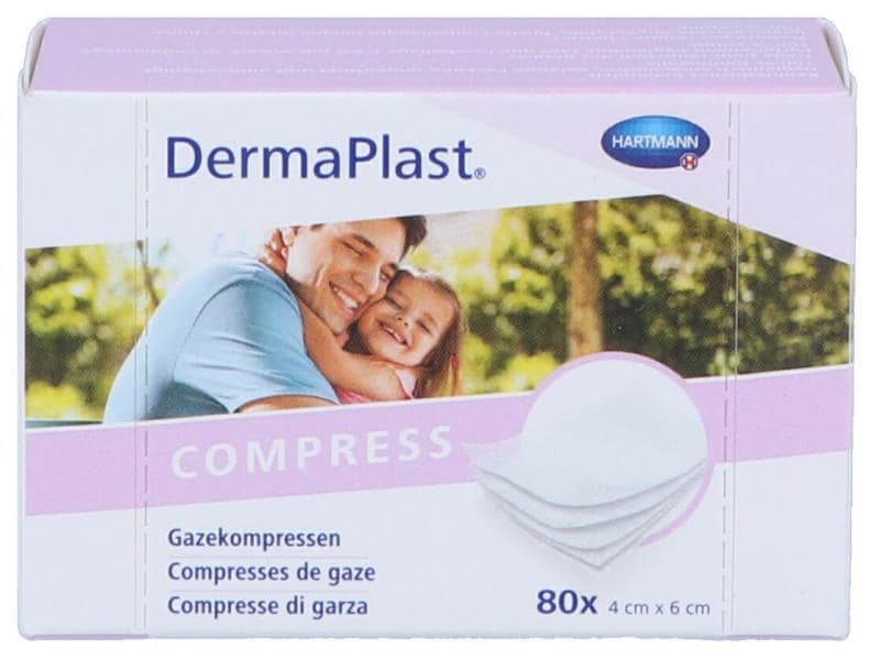 DermaPlast Gazekompresse steril 4 cm x 6 cm 80 Stück Sterile Gazekompressen
