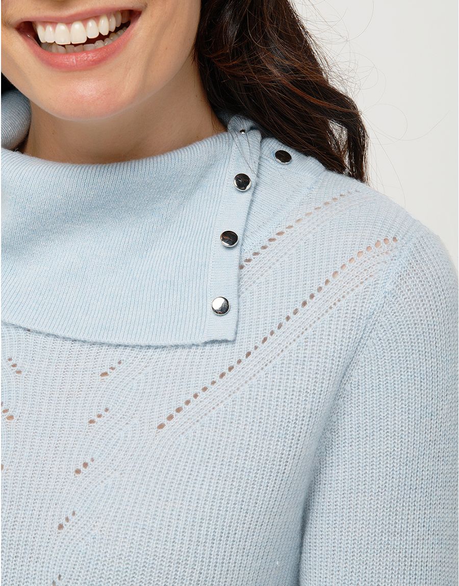 Pull bleu laine cachemire
