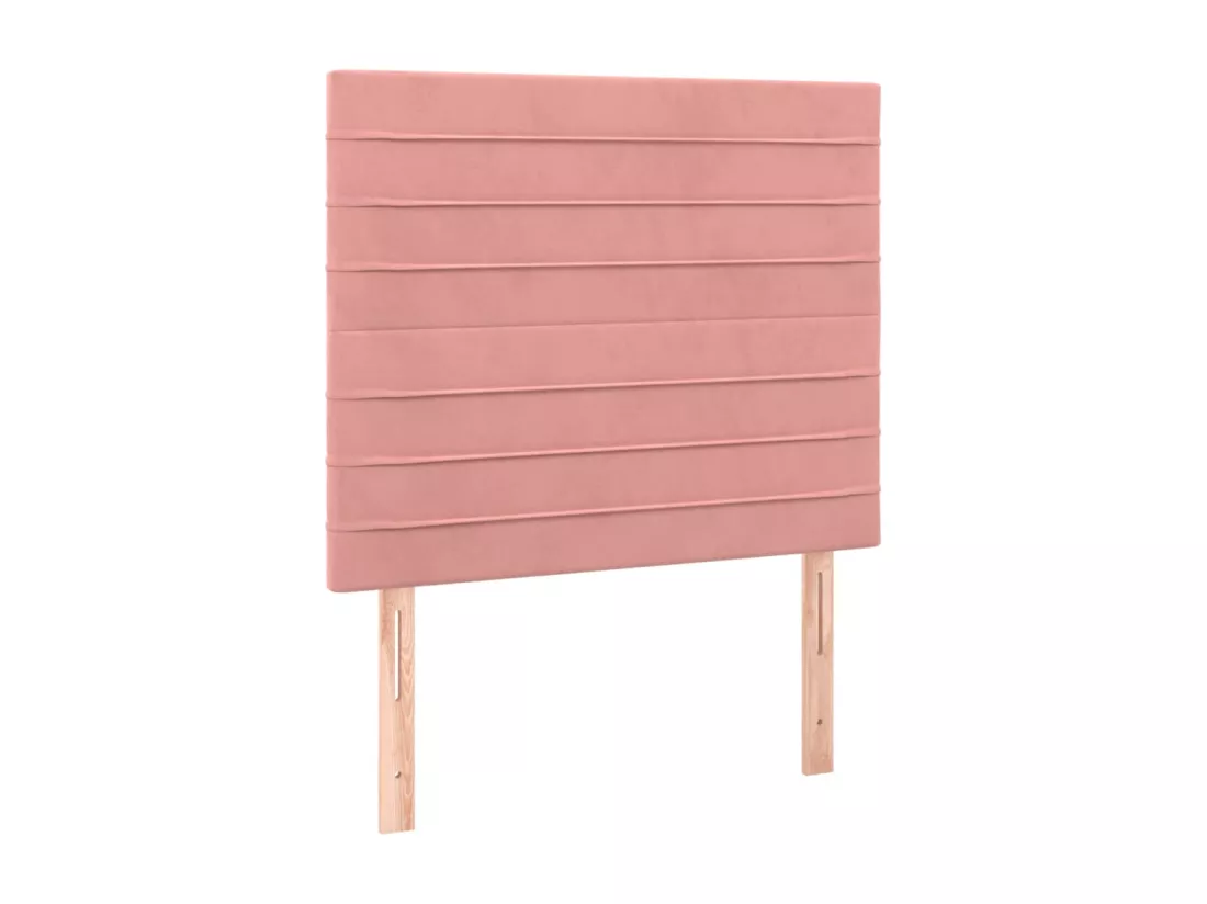 Sommier tapissier avec matelas et LED Rose 90x190 cm Velours