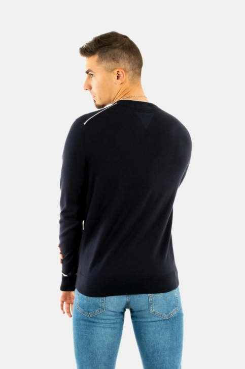 pull léger guess jeans kevin ls cn slim fit swtr g7v2 smart blue