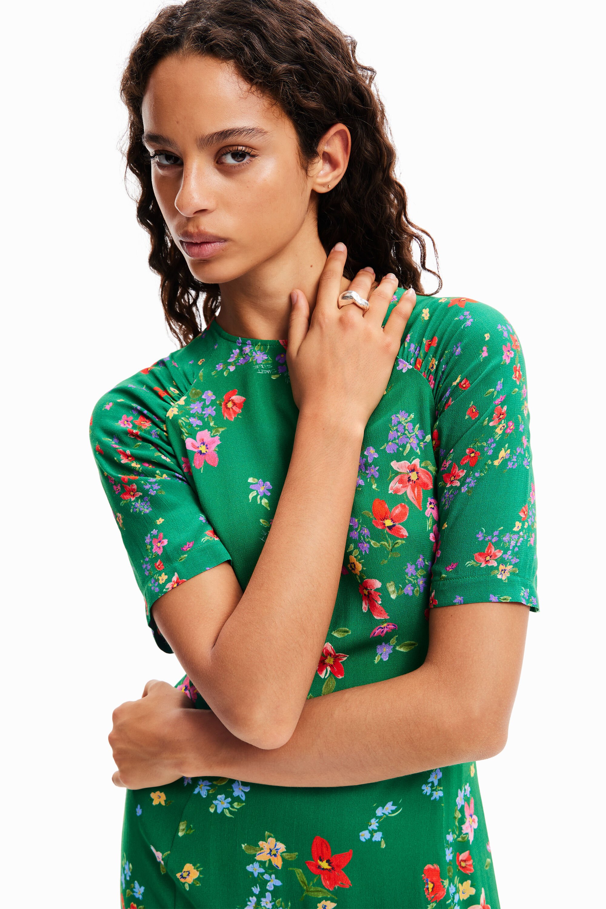 Robe courte fleurs