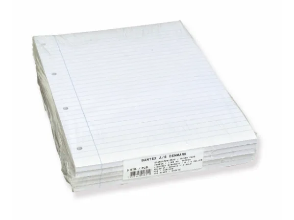 Blok A4 Bantex standard, linjeret, hullet - (5 stk.)