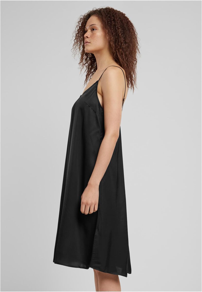 Ladies Viscose Satin Slip Dress | Urban Classics Robe mi-longue