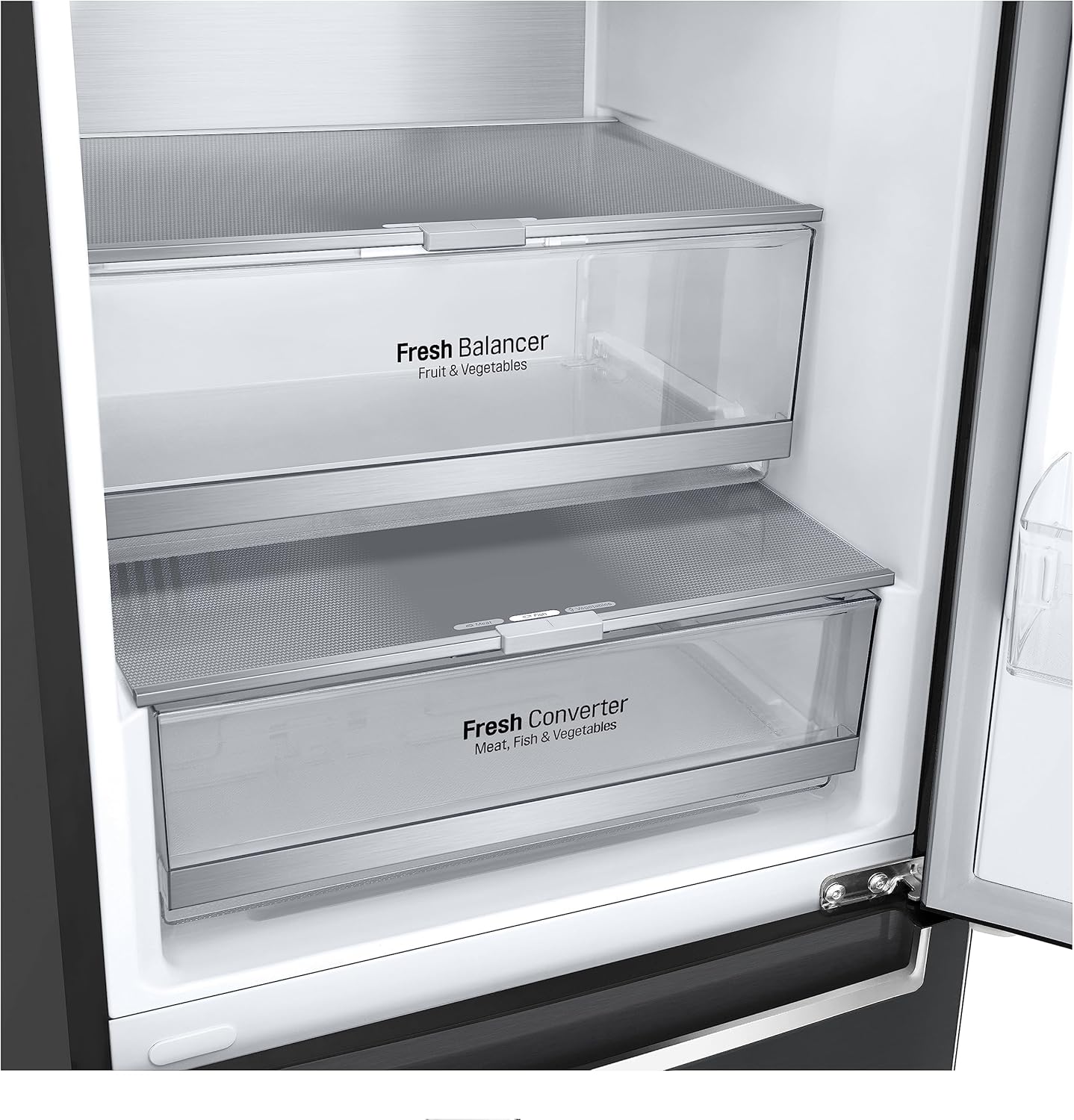 LG GBB92MCBAP, Klasse A, 384 L, Kühl-/Gefrierkombination, Inverter Linear Kompressor, 35 dB, Kühlschrank mit Gefrierfach, Innendisplay, DoorCooling+, LINEARCooling - Matte Black