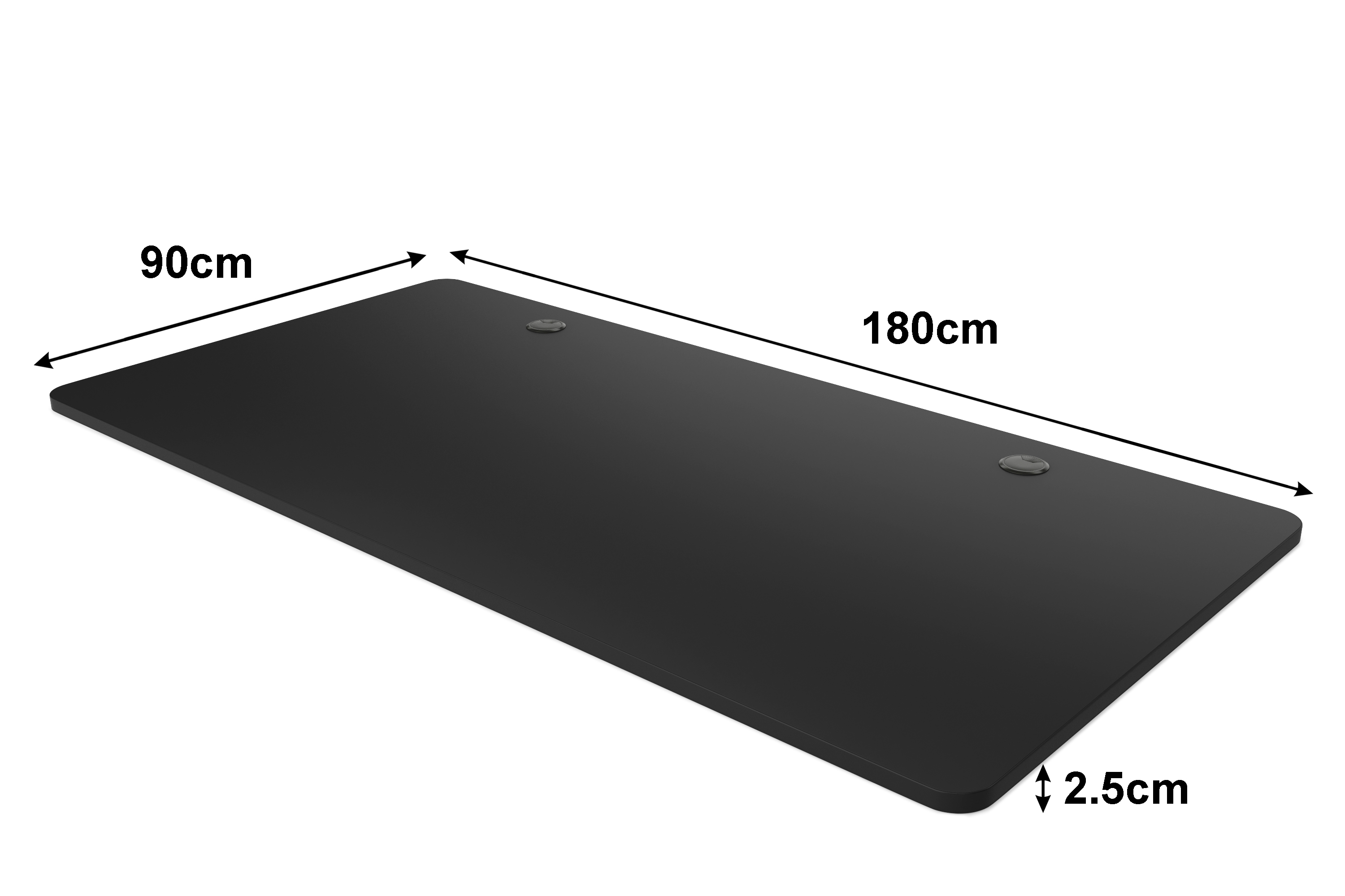 Tischplatte Stehpult mit Kabeldurchlass schwarz 180 x 90 cm