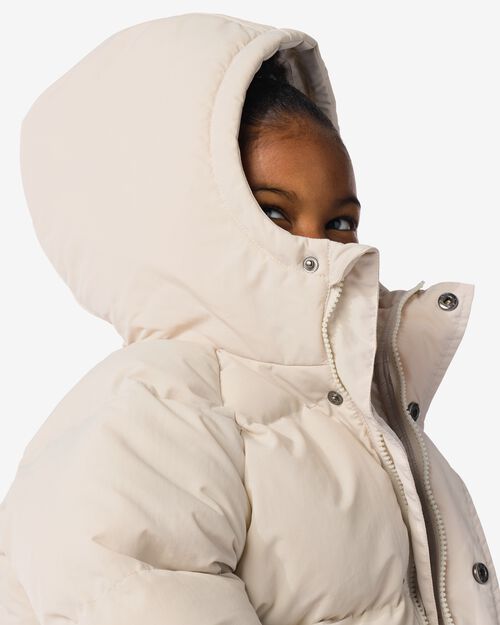 manteau enfant rembourré peluche blanc cassé