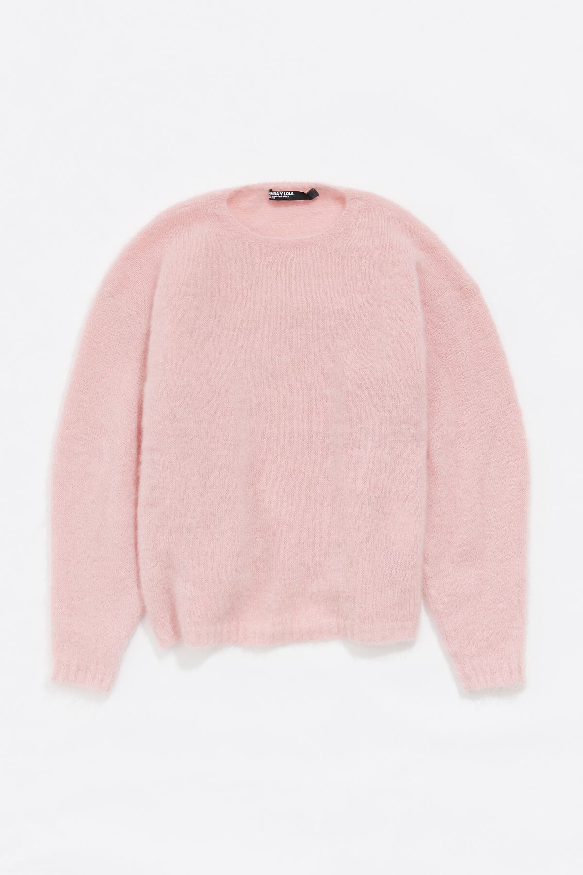Suéter oversized rosa claro de mohair