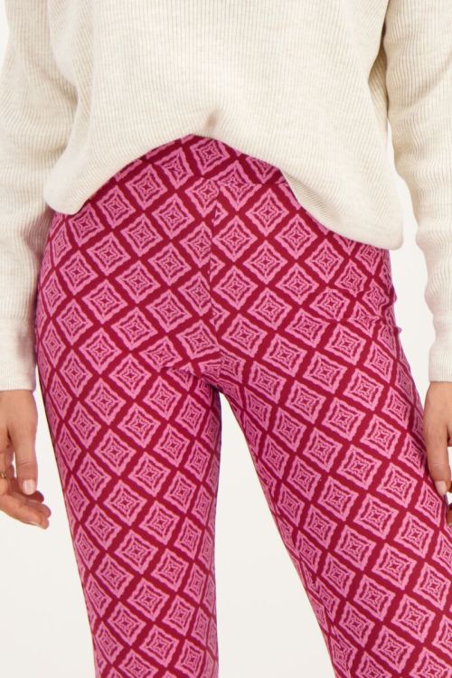 Roze flared broek met ikat print
