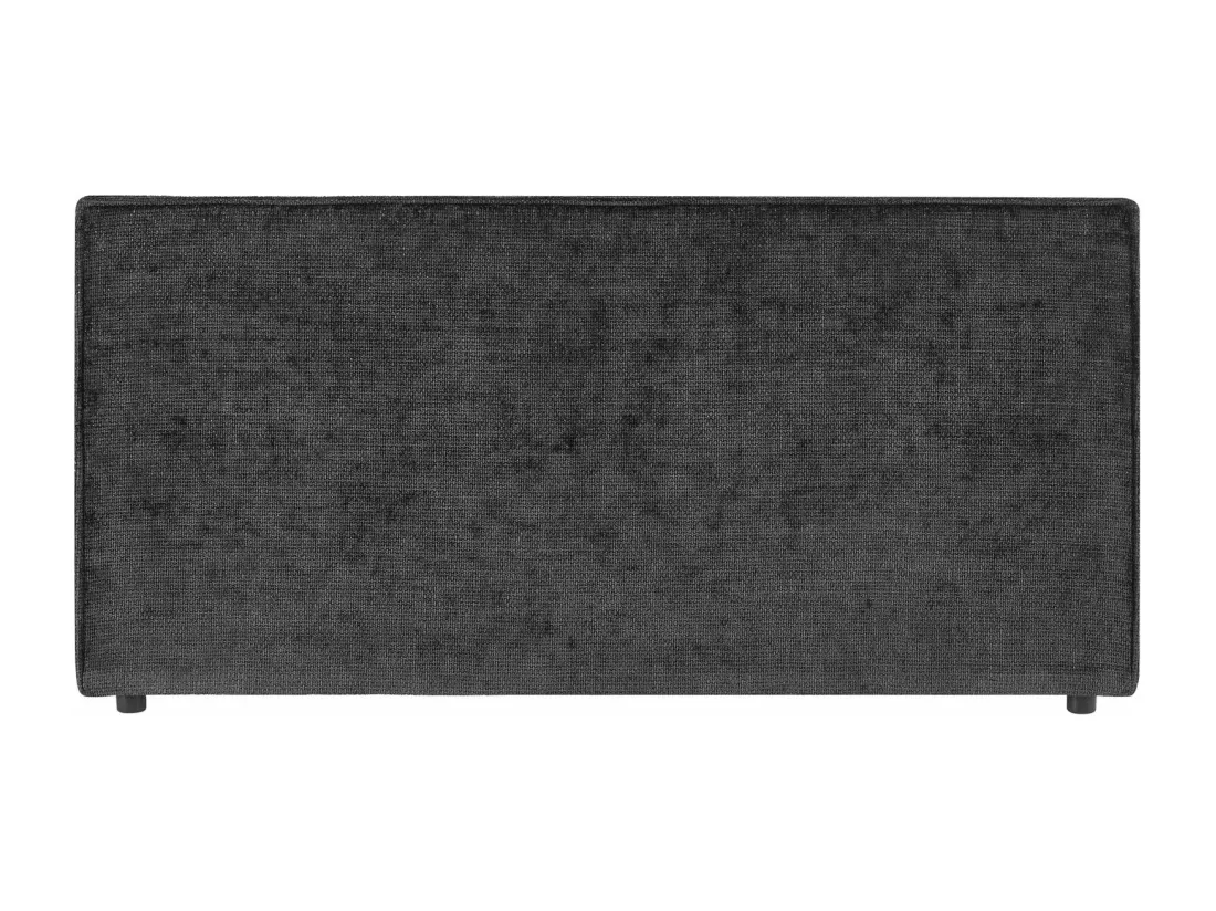 Tête de lit MIRENN 140 rembourrée, En tissu polyester pour lit 140 cm, Sur pieds en plastique, Noir