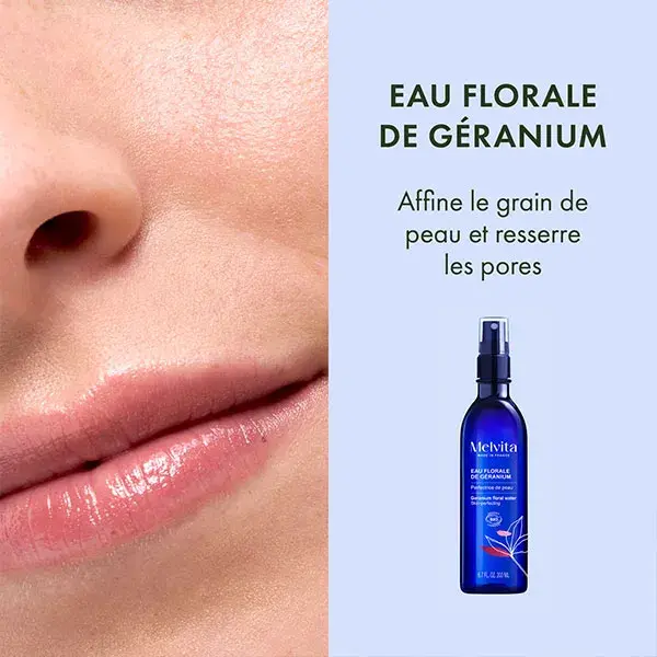 Água Floral Orgânica de Gerânio Bourbon Melvita 200ml