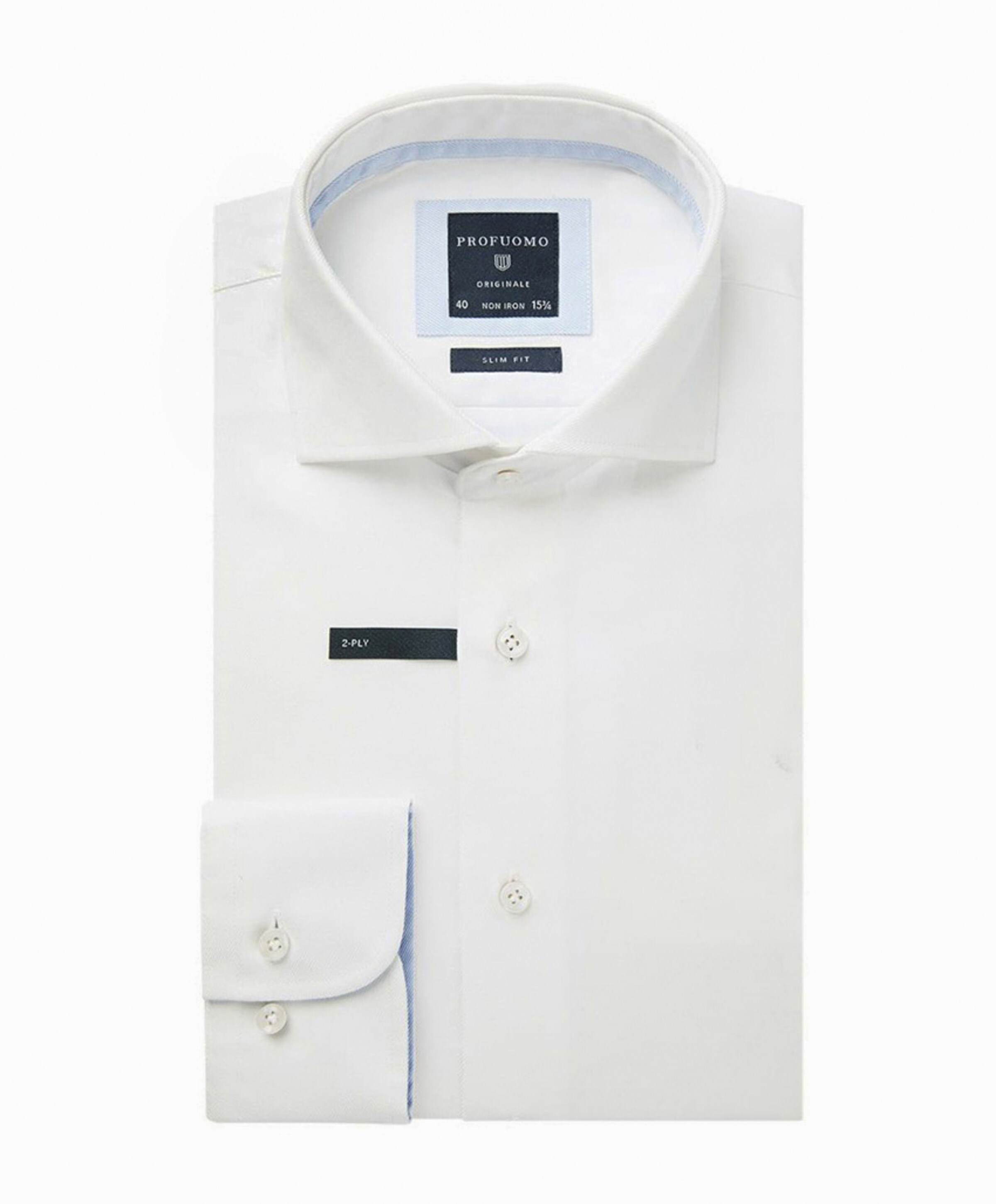 Profuomo Heren overhemd lange mouw wit