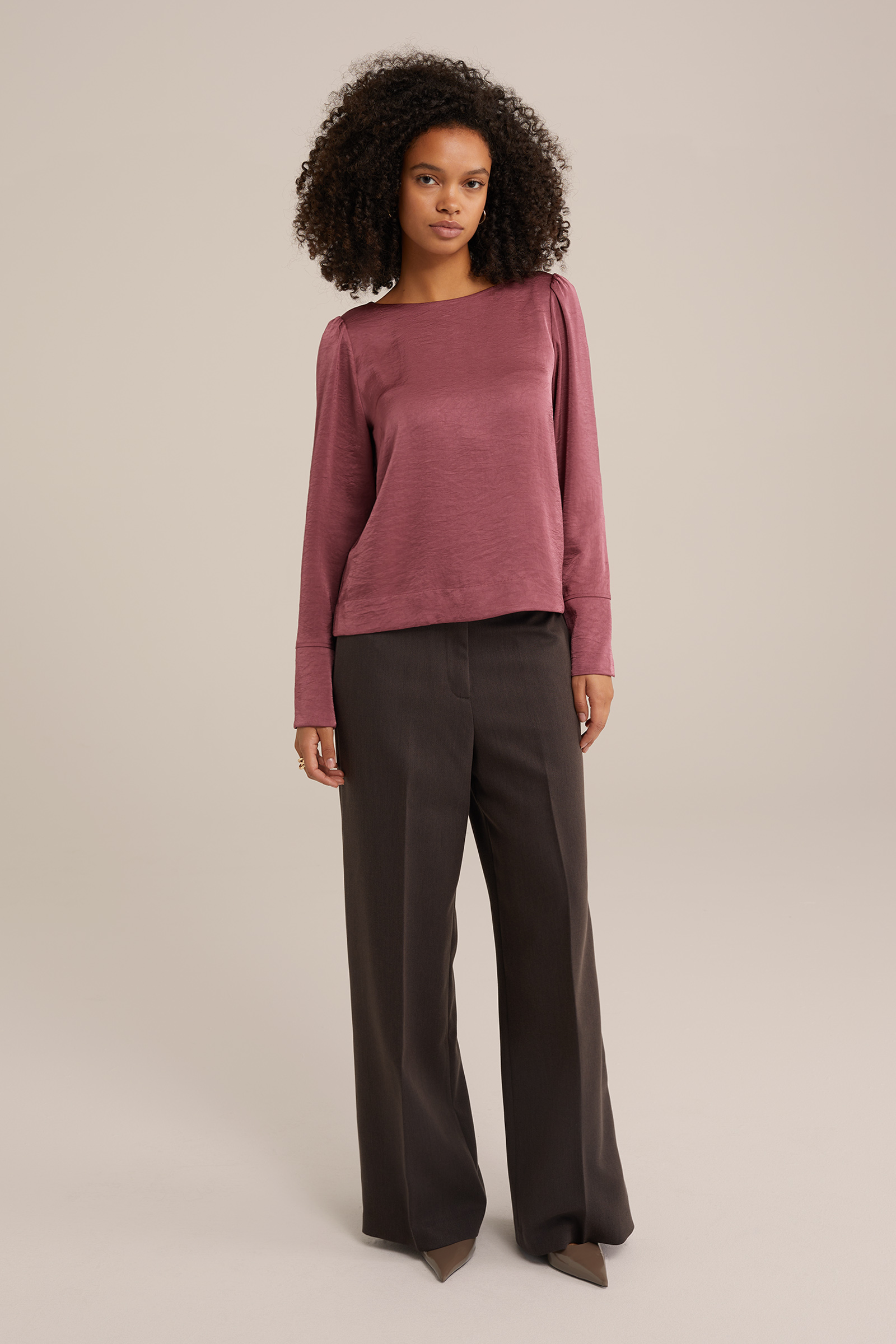 blouse met satijnenlook WE Fashion Oudroze