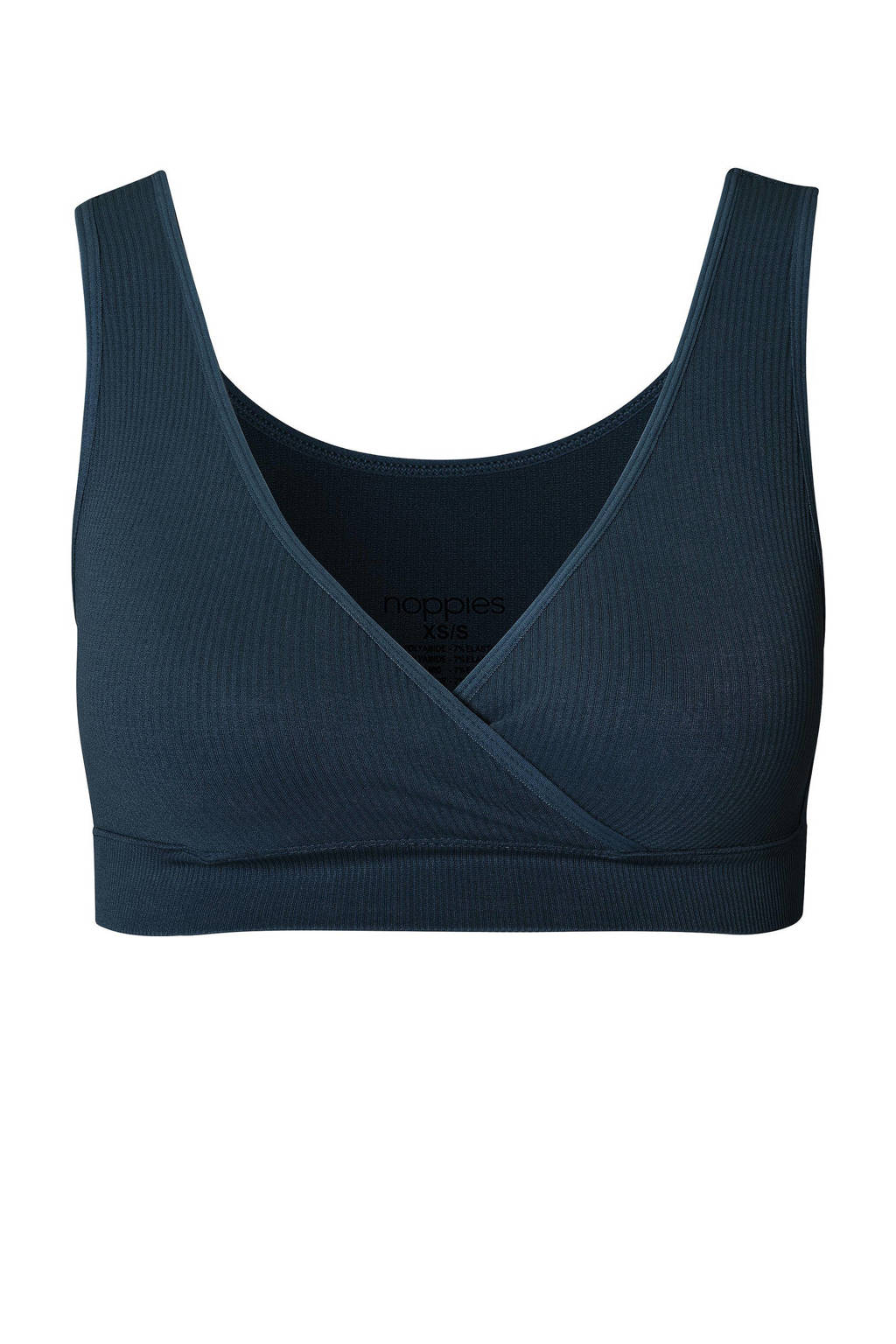 naadloze voedingstop Gayla met ribstructuur donkerblauw