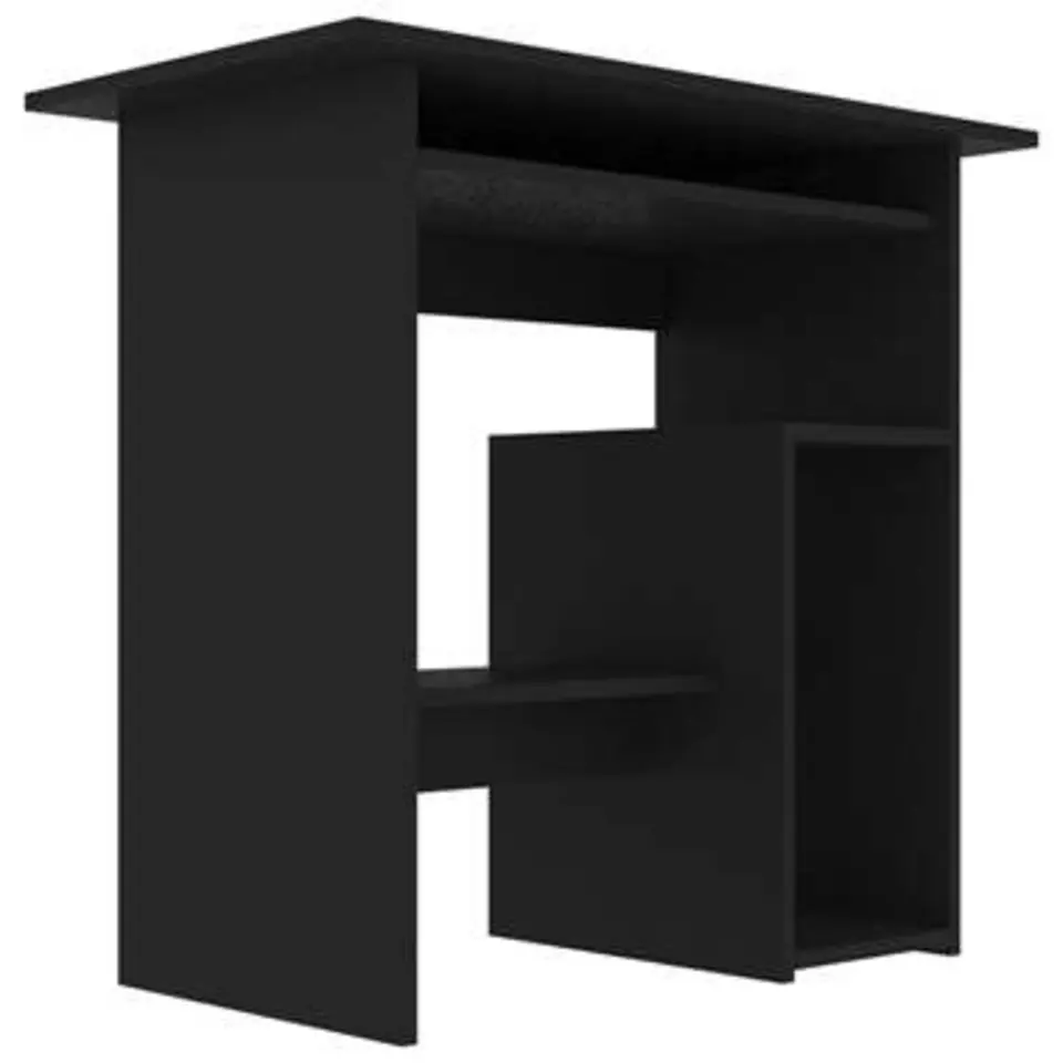 vidaXL - Bureau - Zwart - Bewerkt hout