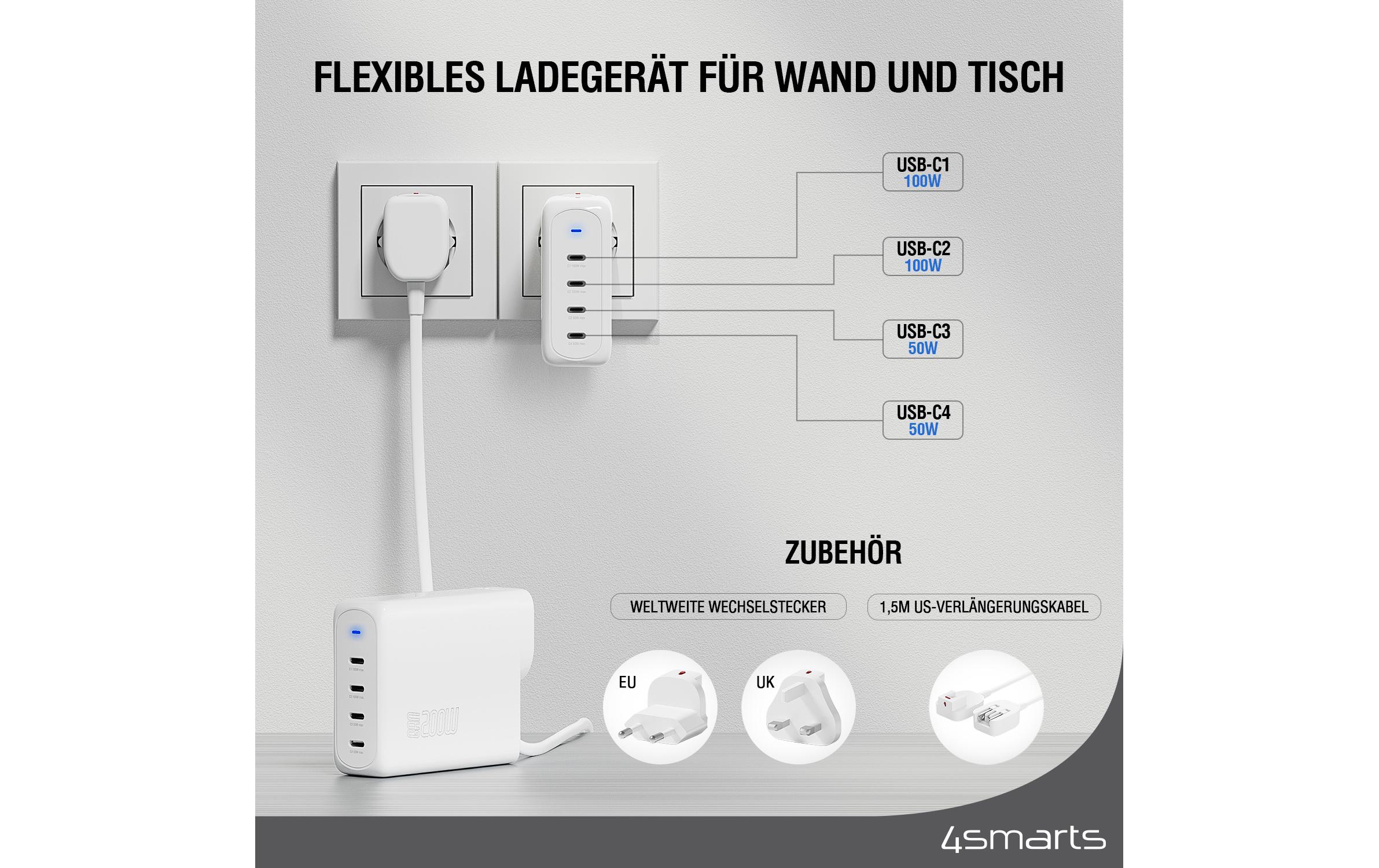 USB-Wandladegerät Flex Pro WeissLadegerät mit Multi-Geräte-Ladefähigkeit