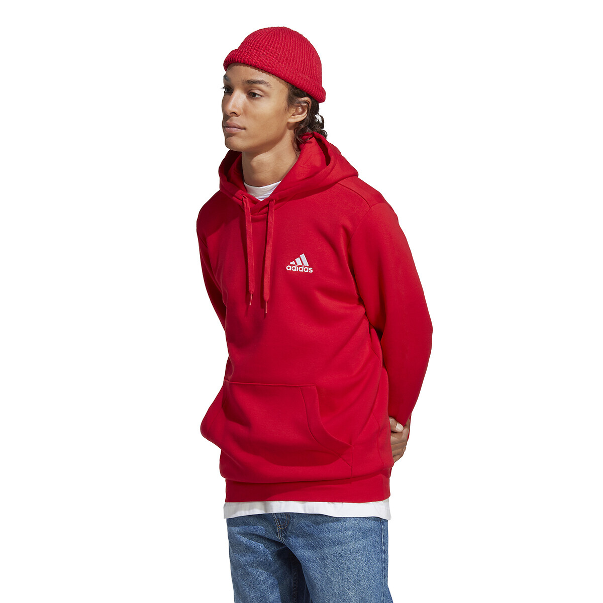 ADIDAS ROUPAS ESPORTIVAS<br>Moletom com capuz e logo pequeno
