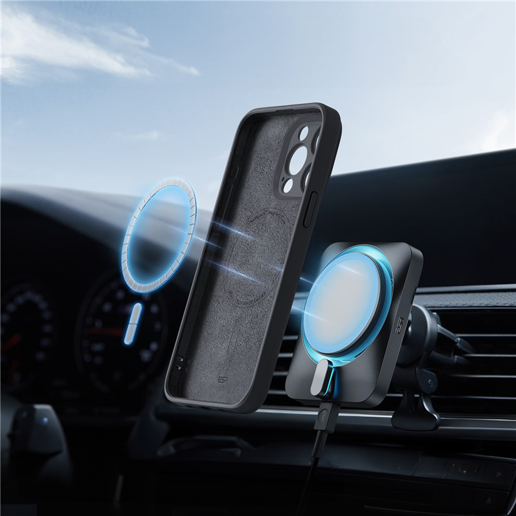 iPhone 15 Pro Cloud Series MagSafe Silikon Case Hülle mit Kameraschutz - Schwarz