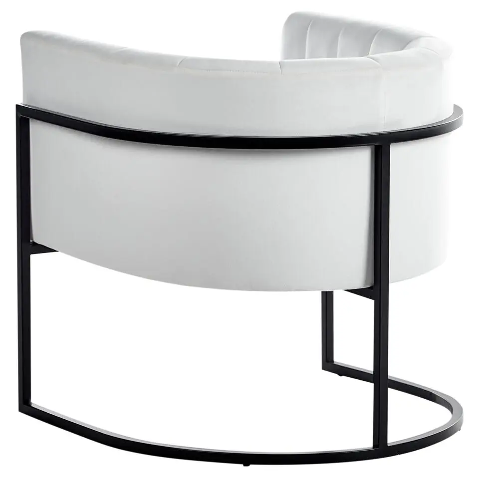 LARVIK II - Fauteuil - Wit - Fluweel