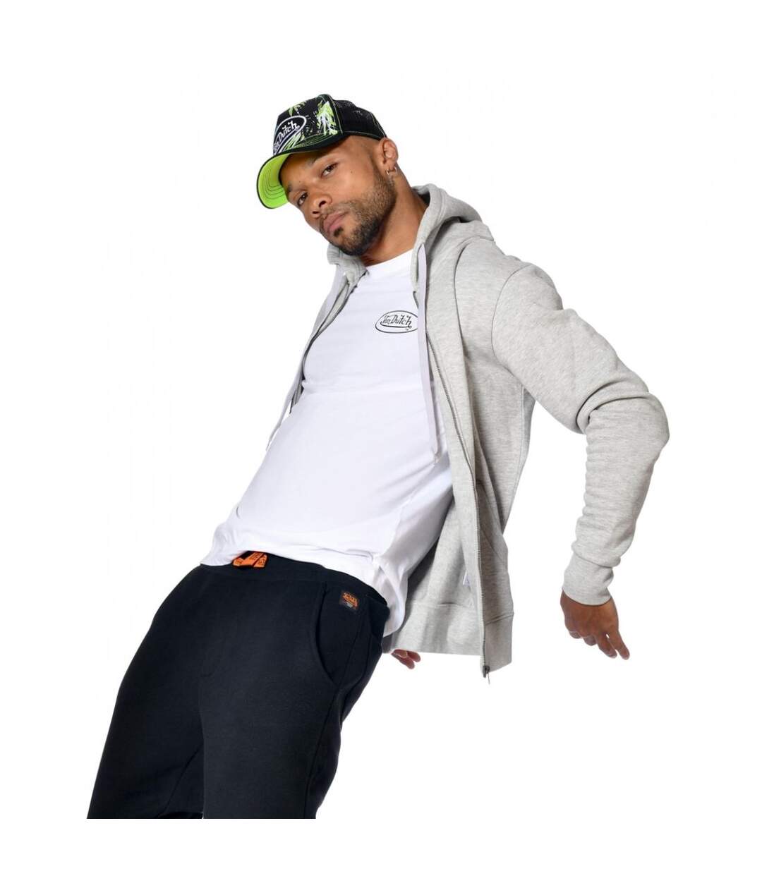 Sweat Von Dutch homme zippé à capuche imprimé devant Sliman