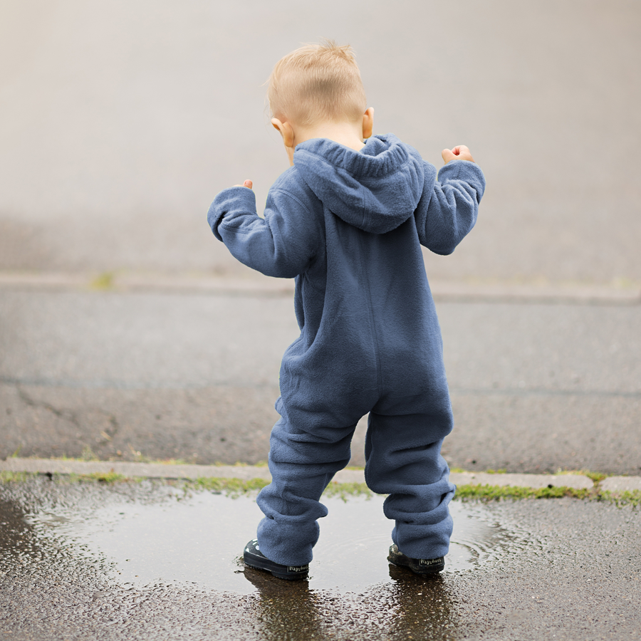 Hoppediz Overall Fleece-Overall mit Umschlagbündchen ocean