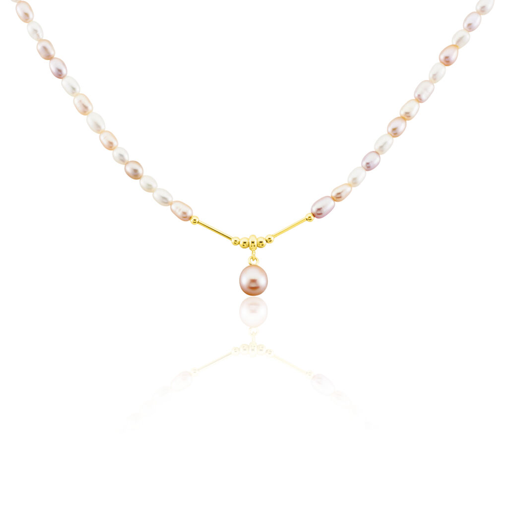 Collier Poire Or Jaune Perle De Culture