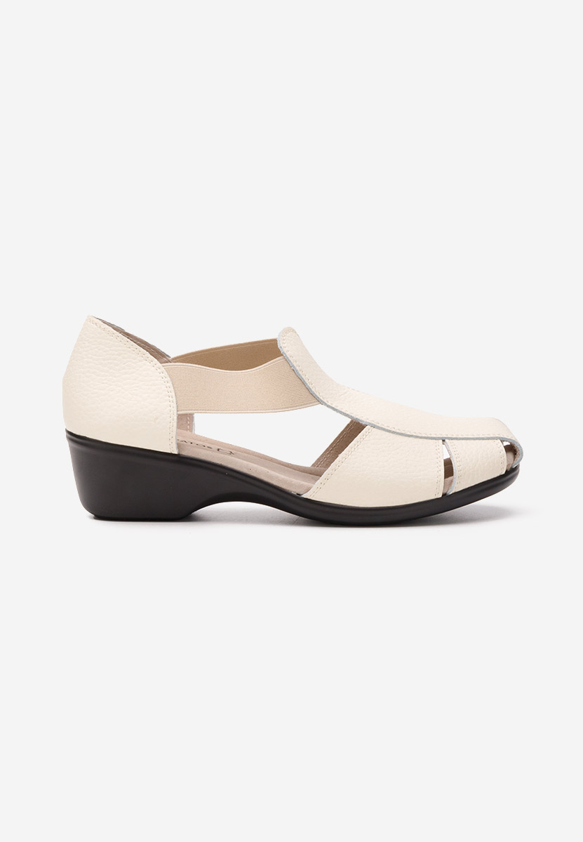 Sandales en cuir naturel beige Melona V3
