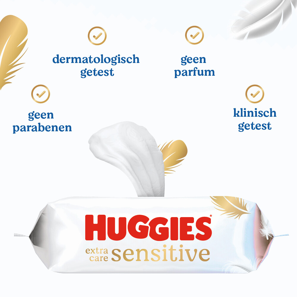 8x Huggies Billendoekjes Pure Extra Care Sensitive 99% Water56 stuks