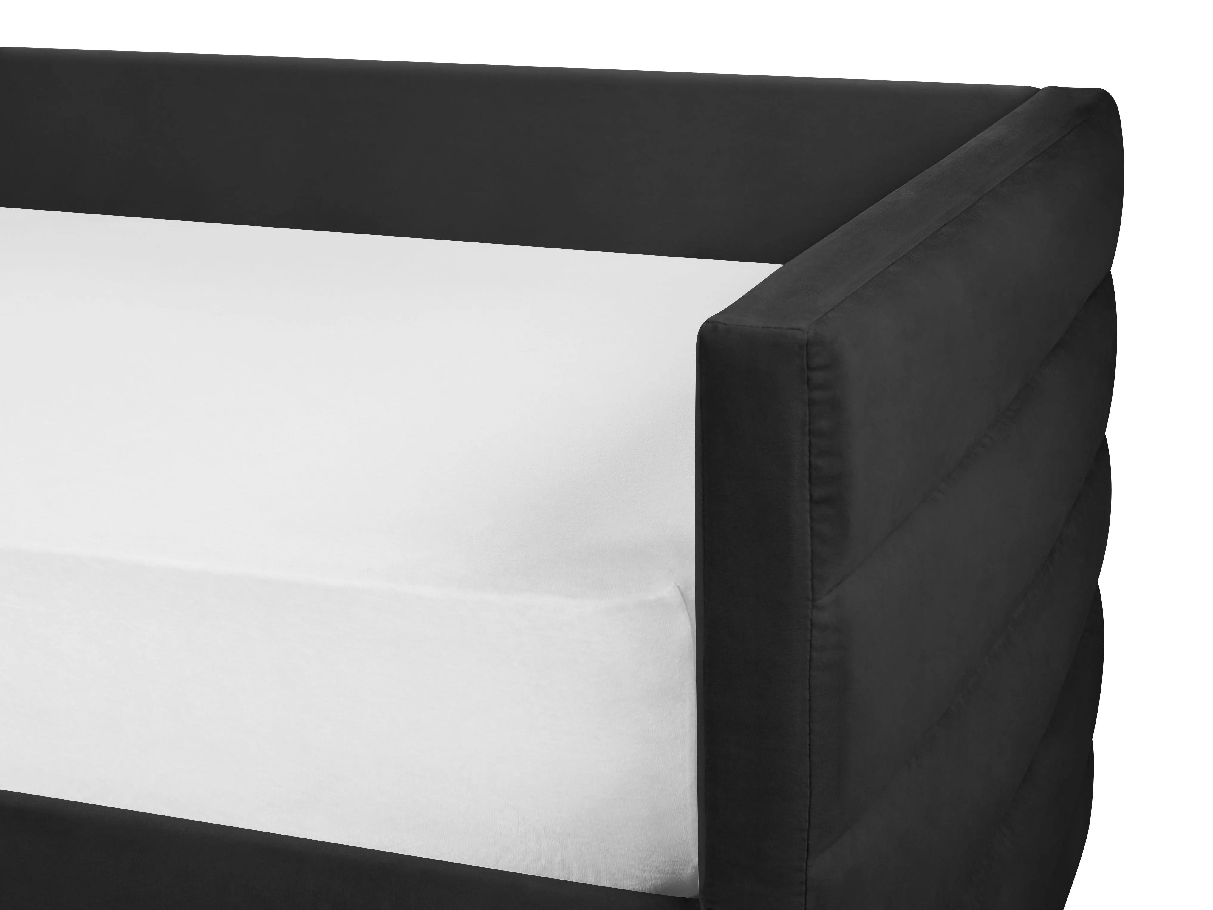 Bedbank met opbergruimte Fluweel MARRAY 90 x 200 cm Zwart