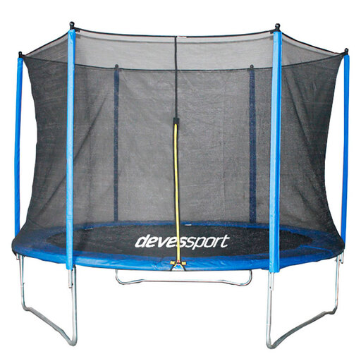 Cama elástica combinada de 245 cm azul com rede