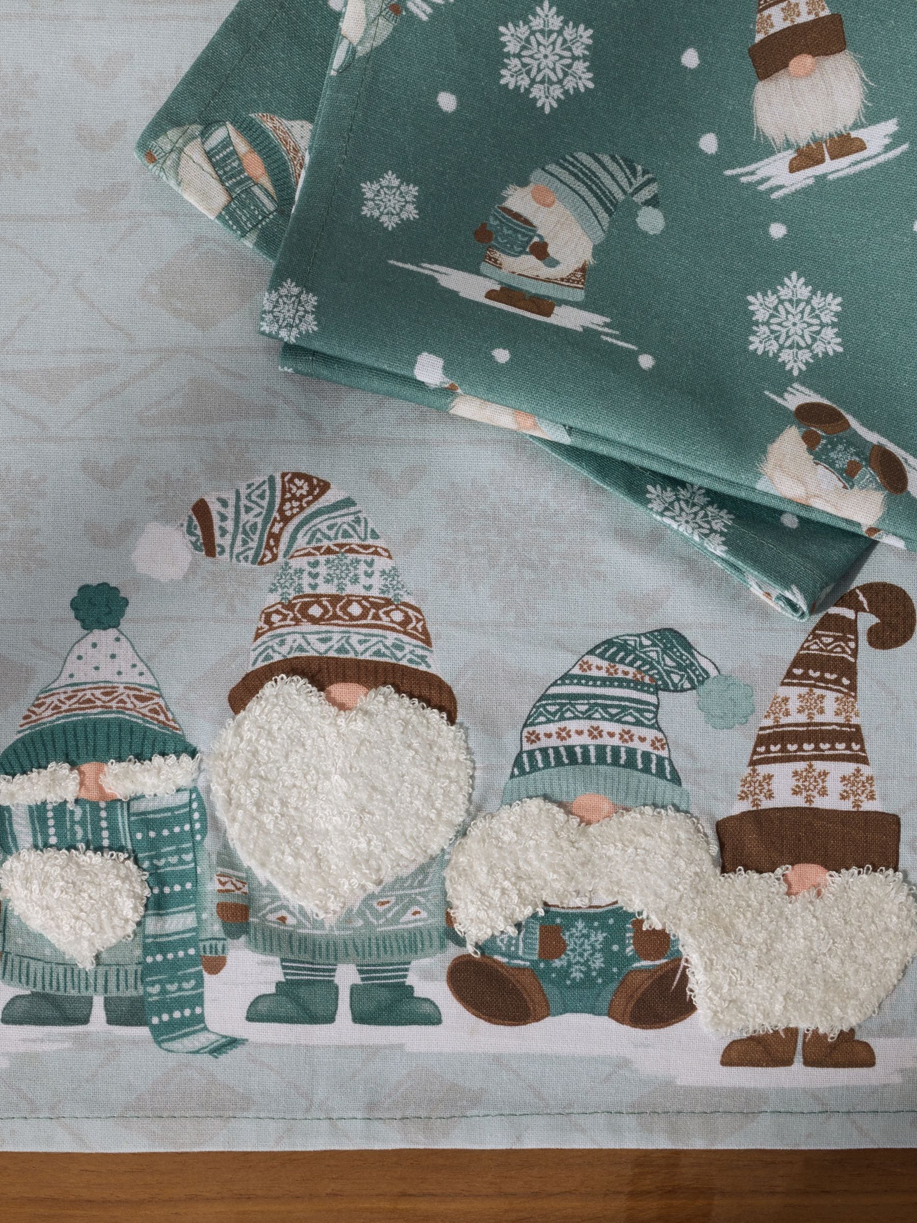 2 theedoeken met kerstgonk