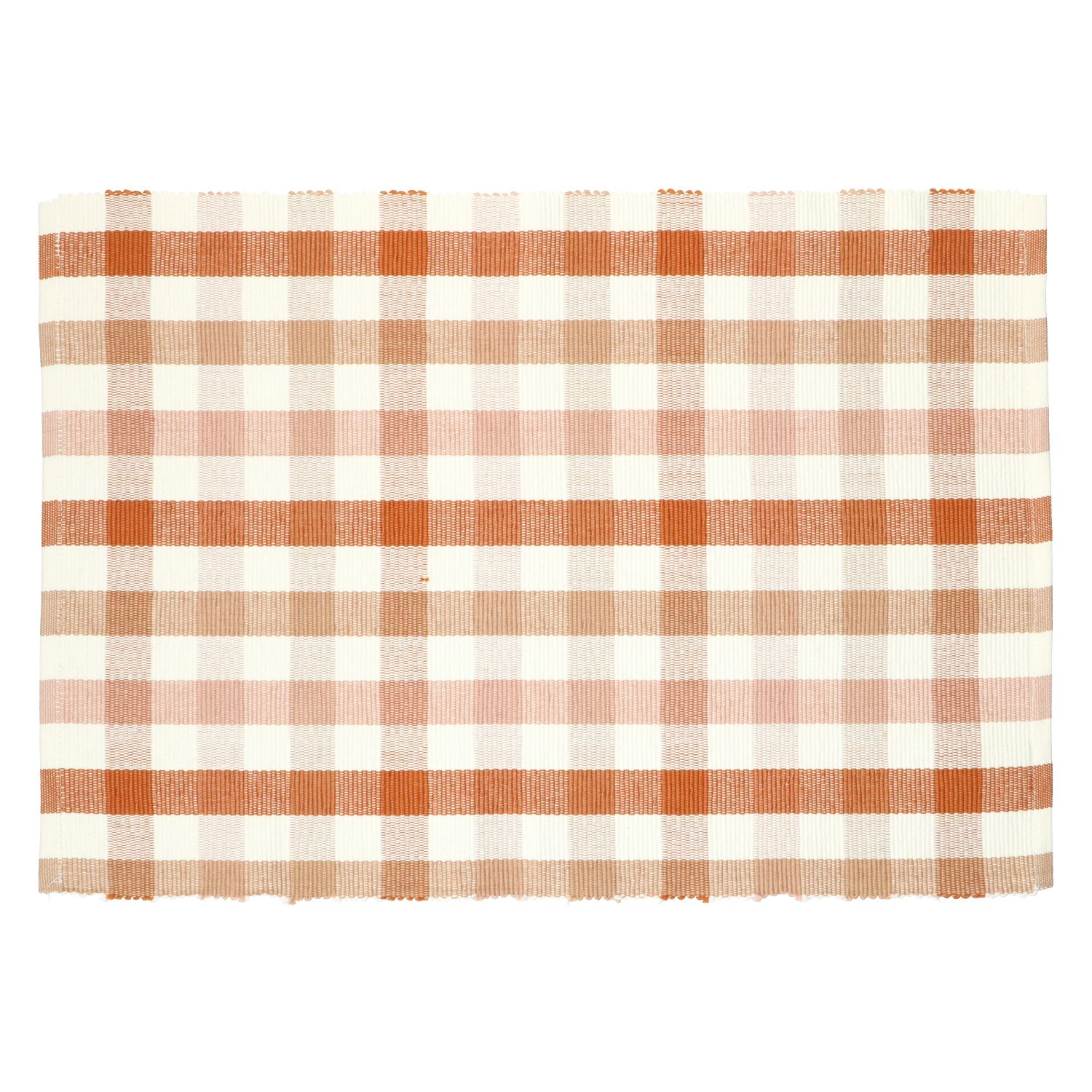 Placemat geribbeld, GOTS bio-katoen, roze, geruit, 35 x 50 cm