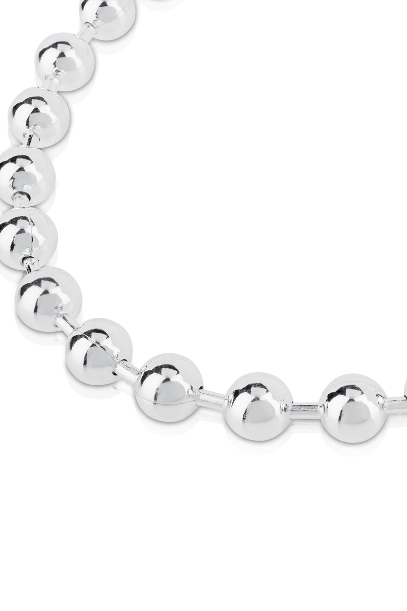 Pulseira Básica com Bolas Prateadas - Cinza