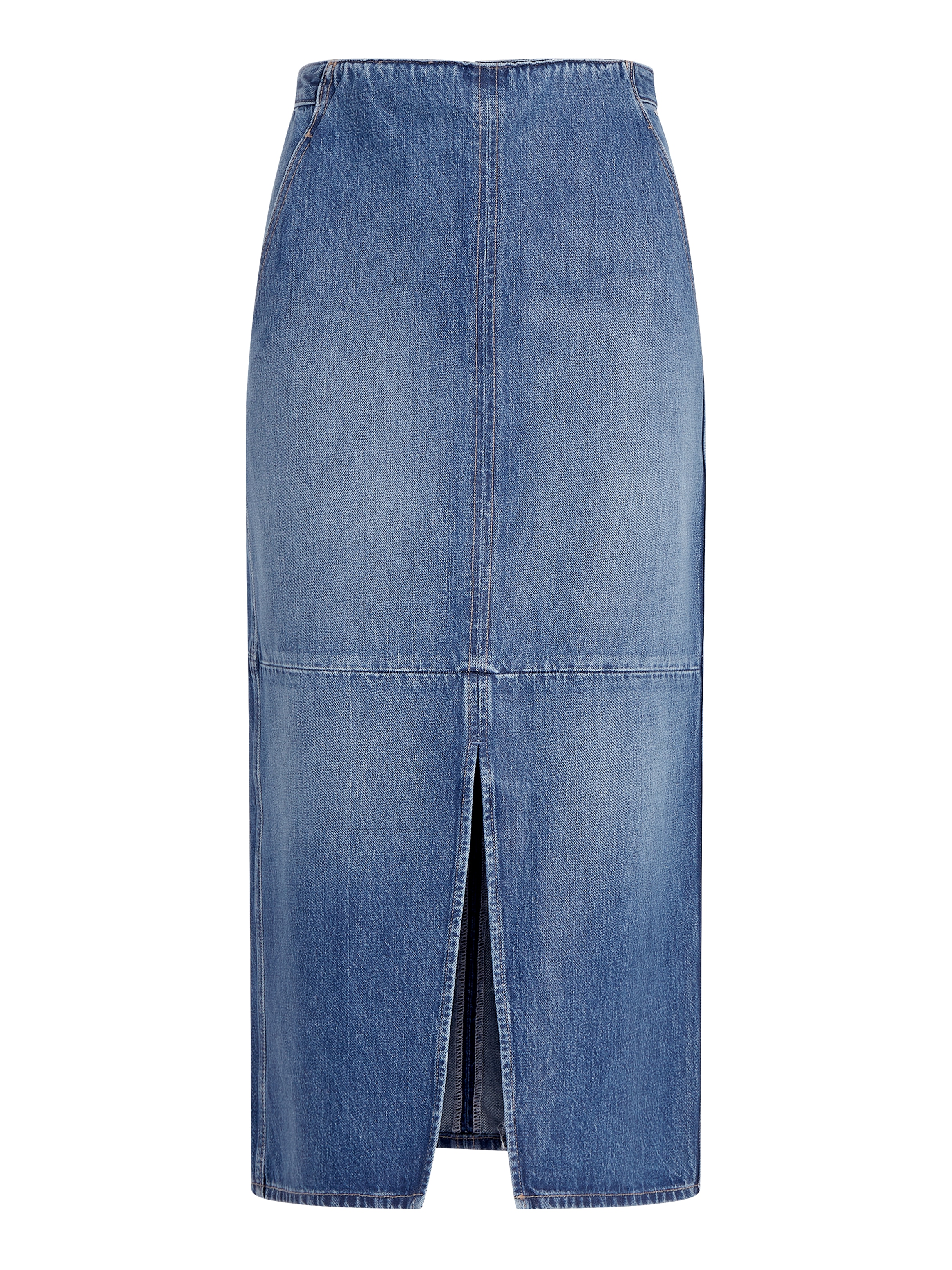 Tommy Hilfiger Bleistiftrock »DNM MIDI SKIRT HW BETH CTD« Webrock mit Tommy Hilfiger Flagge