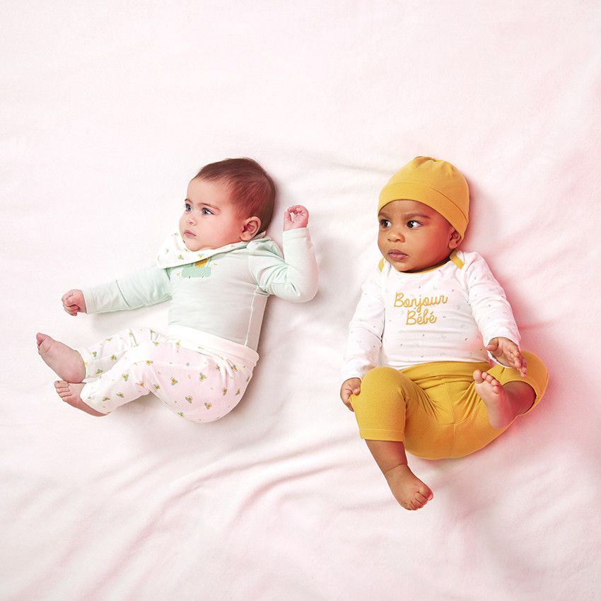 Lot de 2 ensembles 3 pièces en jersey pour bébé garçon - Vert