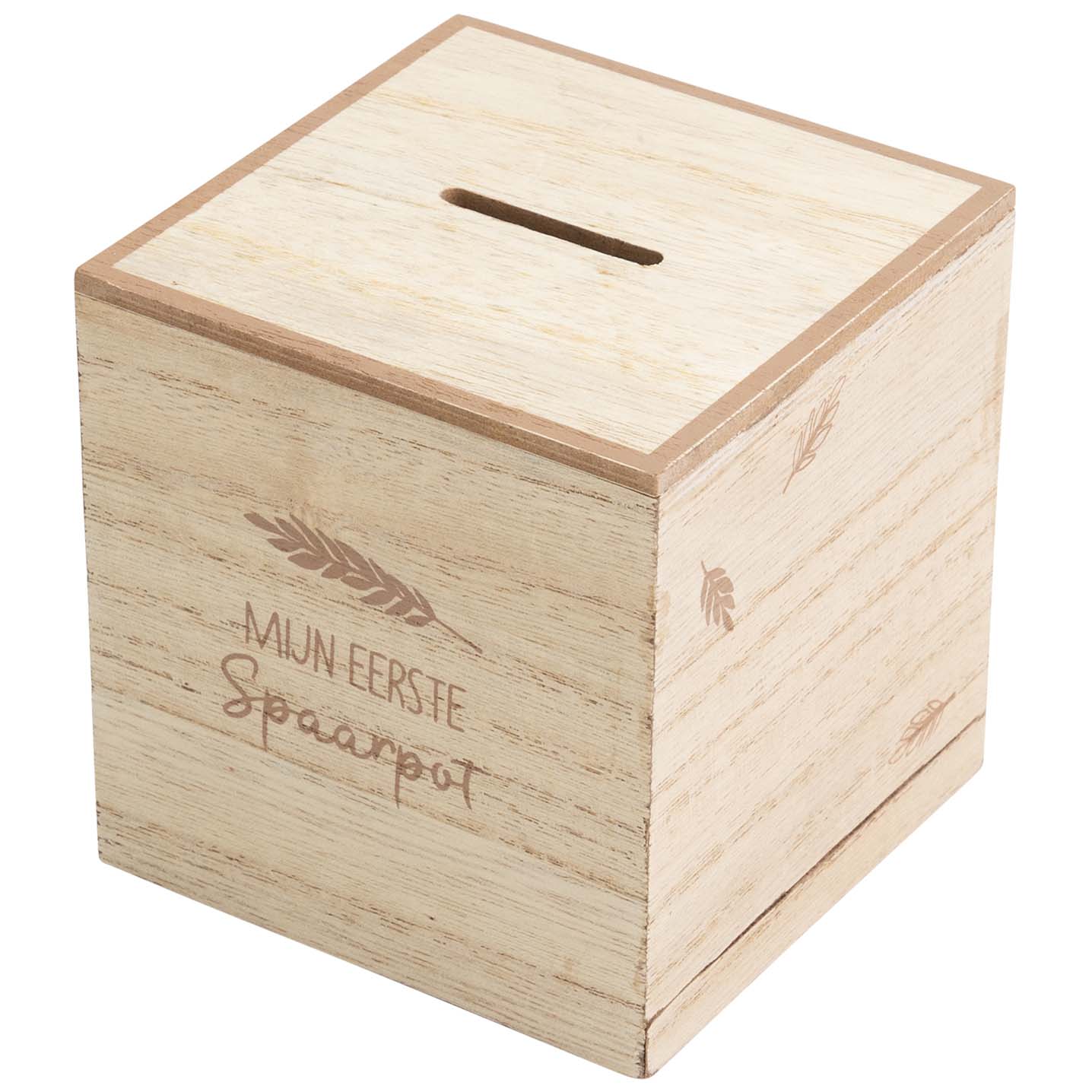 Prénatal spaarpot hout bruin