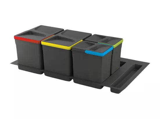 Kit de poubelles de cuisine avec base 2 bacs de 12 litres Recycle