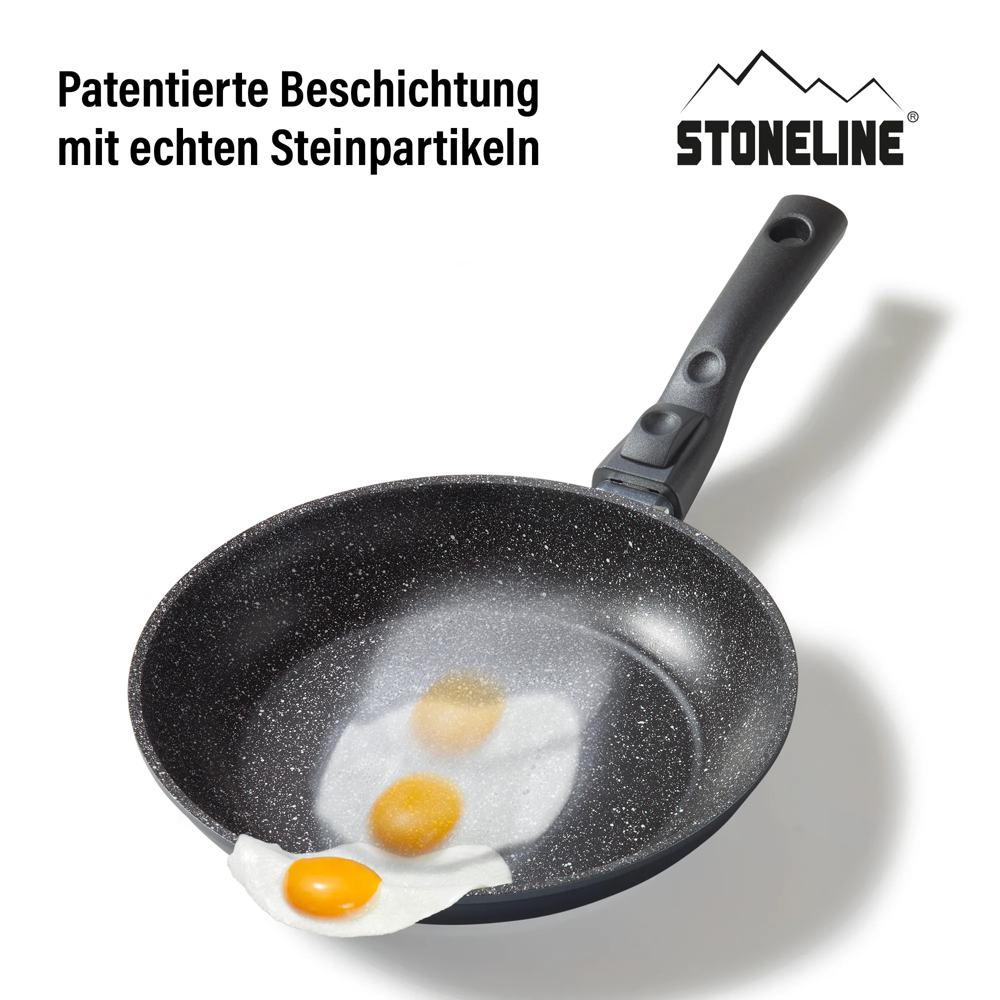 STONELINE® Bratpfanne 24cm, Made in Germany mit abnehmbarem Griff, Induktion und antihaftbeschichtet