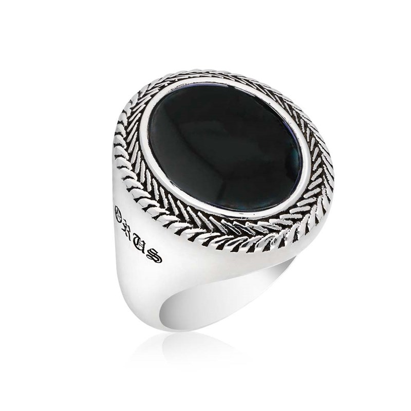 Bague Homme Argent Onyx Bouddha