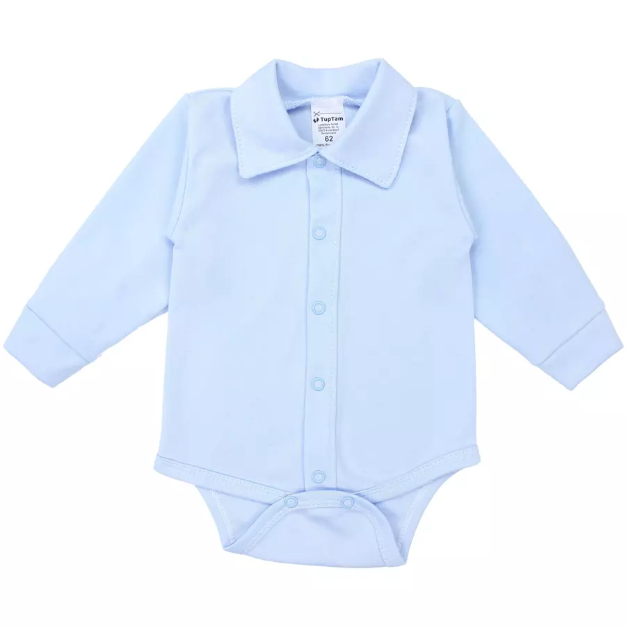 TupTam Baby Jungen Langarm Kurzarm Body mit Kragen blau