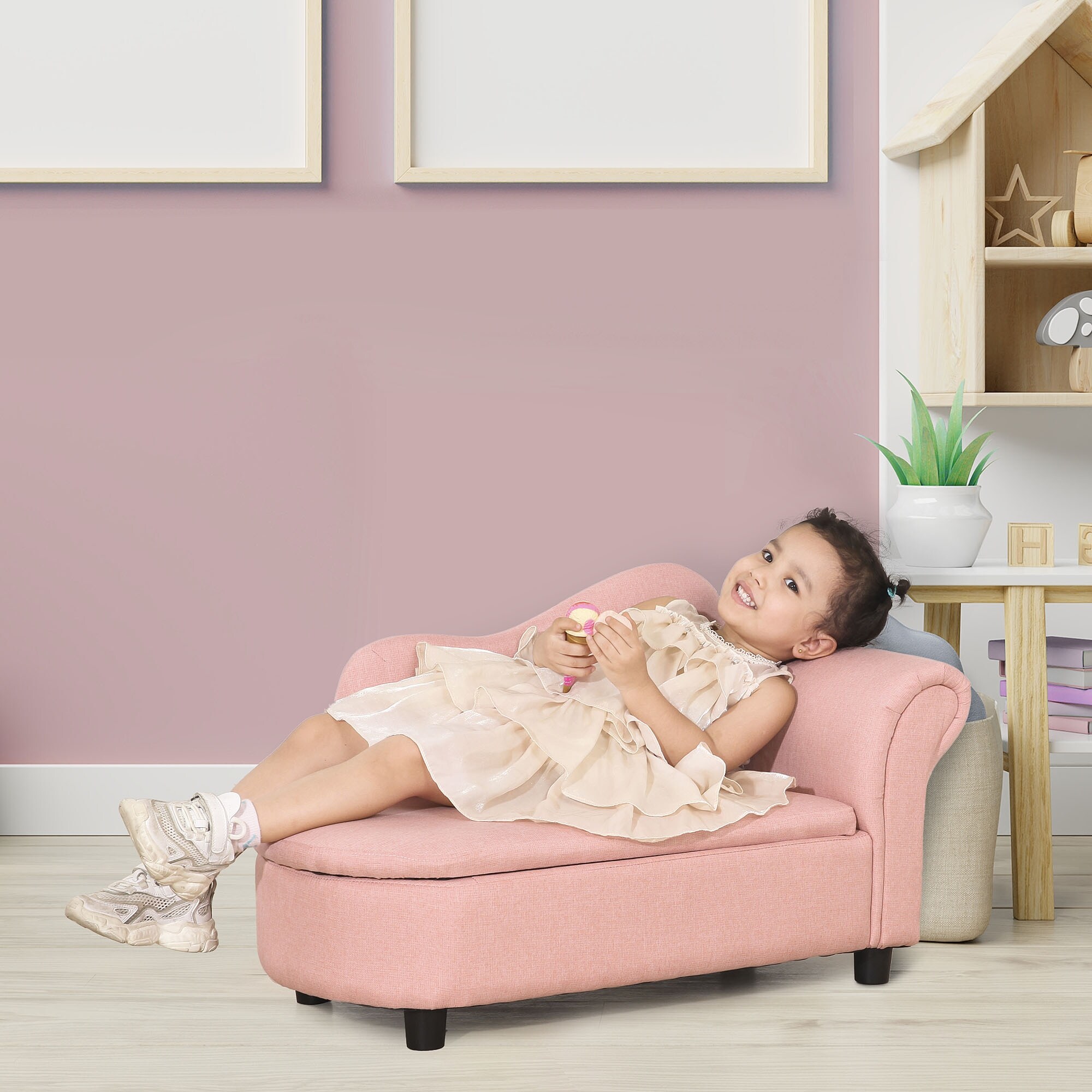 HOMCOM Kindersofa mit Armlehne 80L x 40B x 49H cm