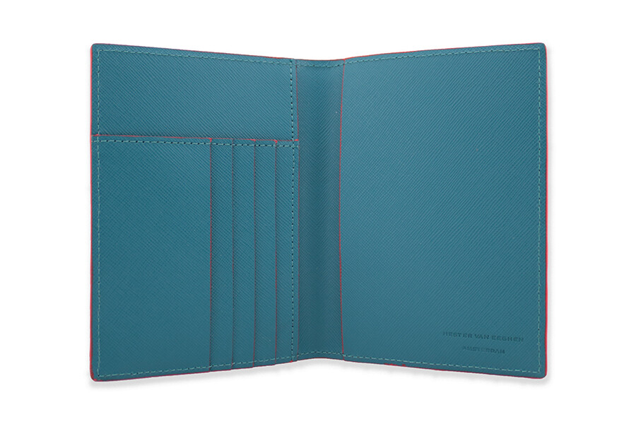 Stair Passport holder petrol Saffiano