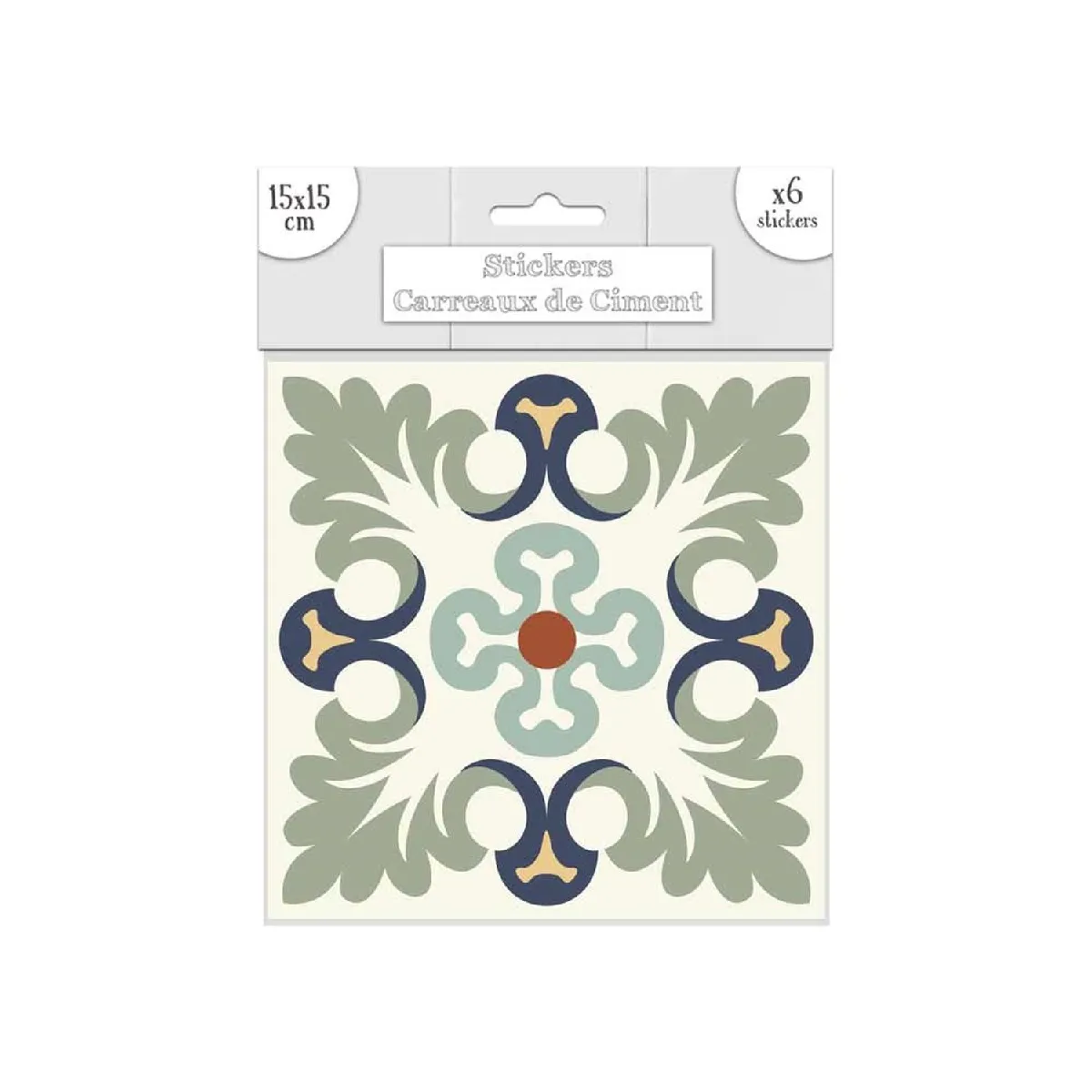 SudTrading Stickers Carreaux de Ciment - Bleu et Vert