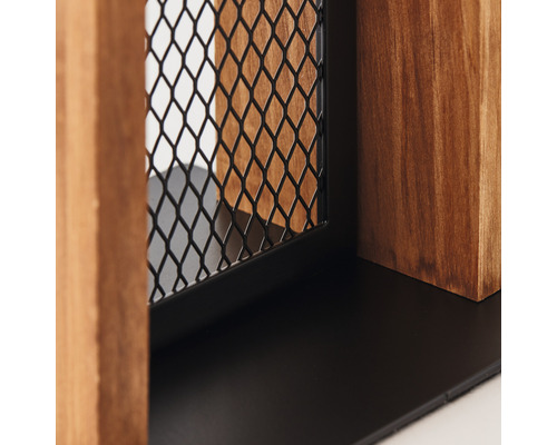 Tafellamp, 1-lichts, HxLxB 25x12x12 cm, Calandra, licht hout/zwart, met kabelschakelaar