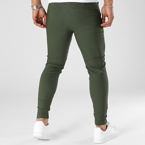 Lot De 2 Pantalons Chino Vert Kaki Bleu Marine