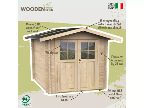 Abri de jardin en bois pour outils avec double porte DuoCabin