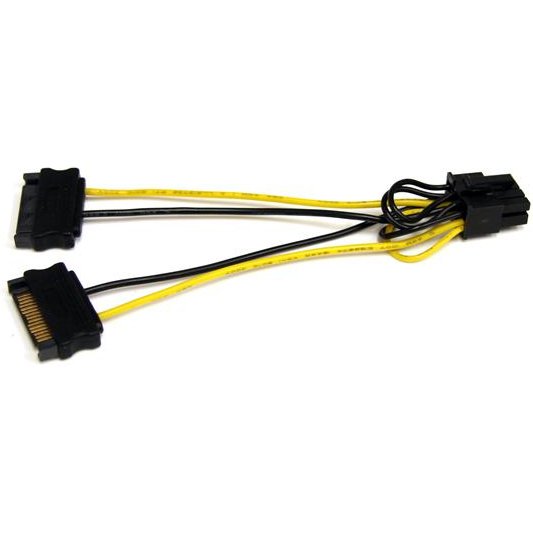 StarTech.com Câble adaptateur d'alimentation SATA vers carte vidéo PCI Express 8 broches de 15 cm