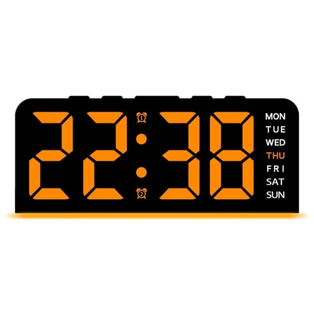 LED-ur Digitalt vækkeur Stort display Dato Temperatur vækkeur
