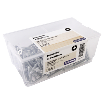 GAMMA schroef universeel platkop verzinkt 4.0x30 mm 200 stuks