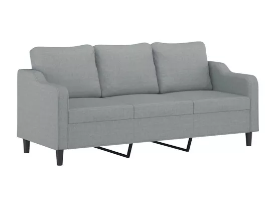 Ensemble de canapés 3 pièces coussins gris clair tissu
